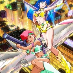 NOZOMI ENTERTAINMENT Dirty Pair Kickstarter City Background Ver Character Designer Dokite Exclusive Artwork Lithograph